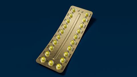 Closeup on a blister pack with male contraceptive pills