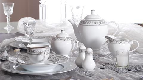 A set of white porcelain crockery 