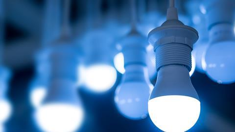 Blue domestic LED light bulbs