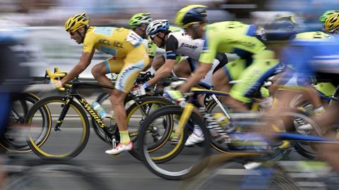 Cyclists competing in the 2014 Tour de France