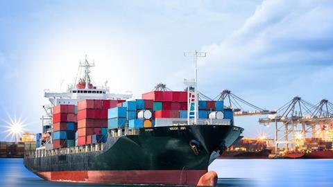 Transportation of International Container Cargo ship