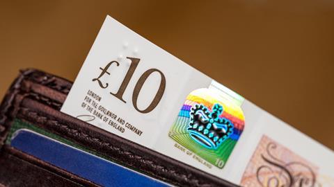 An image showing a £10 note