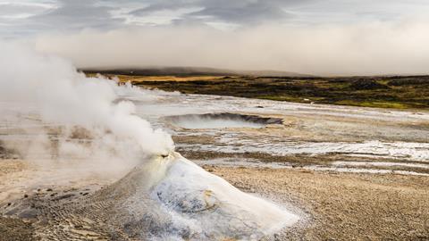 Hydrogen sulfide hot spring in Iceland