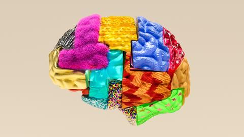 Brain made out of different textures