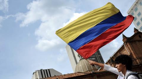 An image showing the flag of Colombia