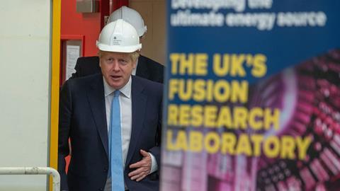 UK Prime Minister Boris Johnson visits the Fusion Energy Research Centre