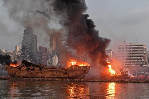 An image showing the Beirut explosion