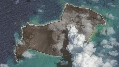 Hunga Tonga-Hunga Ha’apai erupting