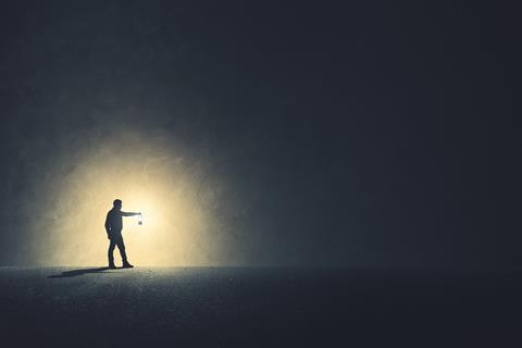 Man in the dark