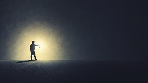 Man in the dark