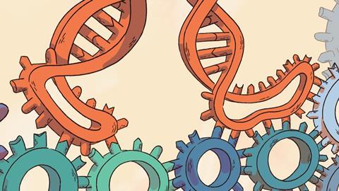 An illustration showing DNA nanotechnology