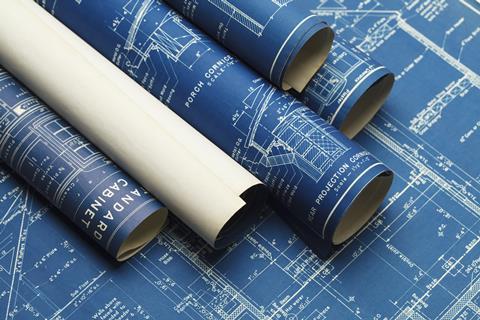 blueprints with different construction designs