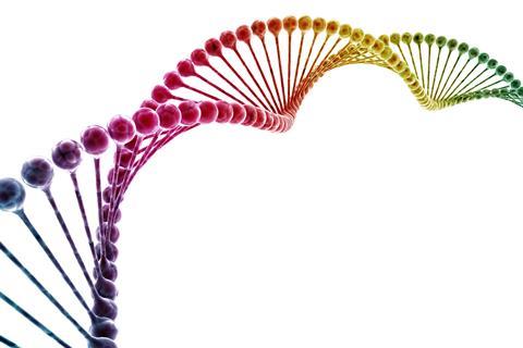 DNA multi color isolated on white background