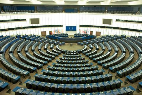 An image showing the European Parliament plenary room