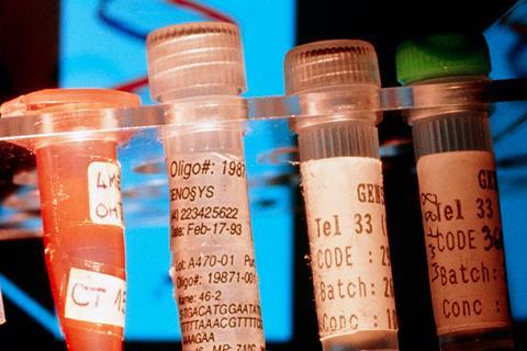 Sample tubes of nucleotides