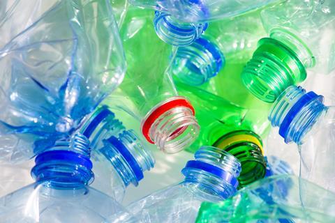 A colourful pile of plastic bottles