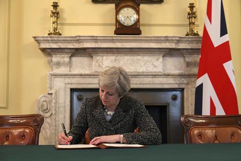 Theresa May signs Article 50