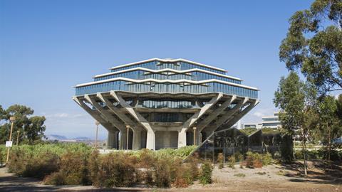 An image showing the library building of UC San Diego 