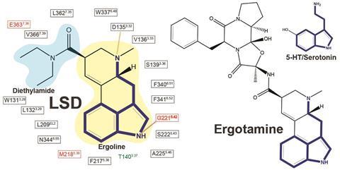 LSD seritonin receptor crystal structure Fig1d