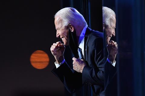 An image showing Joe Biden having won the US election