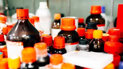 An image showing bottles of reagents