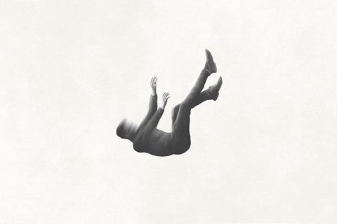 Falling faceless man