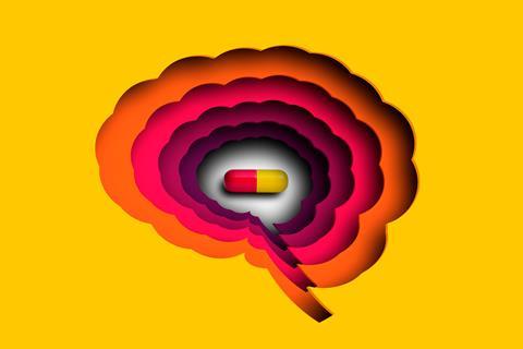 An image showing a pill inside a brain
