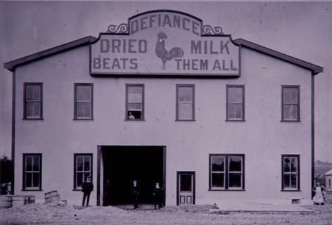 Defiance milk drying factory in Bunnythorpe, New Zealand, around 1904