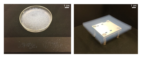 An image showing the silica aerogel used in the experiment