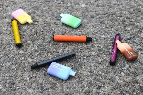 Discarded used vapes