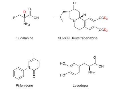 Chemical structures of deuterated drug candidates