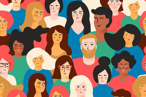 Illustration showing rich variety of people from different ethnic backgrounds