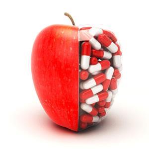 Apple with drug capsules