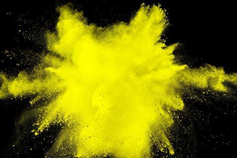 Yellow powder splash