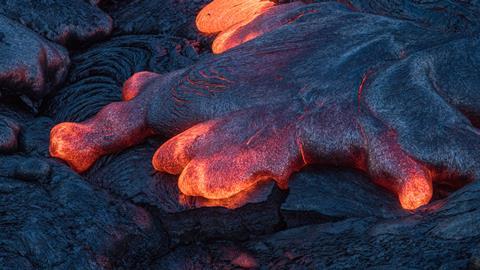 A picture showing molten lava