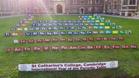 A picture showing the lawn in front of St Catherine's College, Cambridge