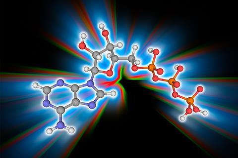 The molecular structure of Adenosine triphosphate