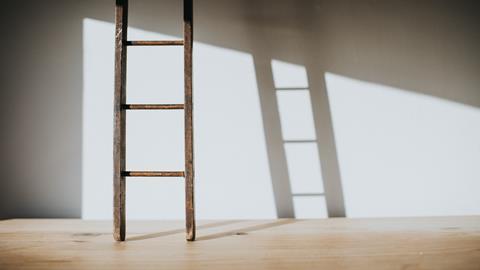 An image showing a ladder and its shadow