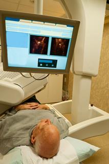 Gamma camera bone scan patient vertical