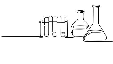 Line art of laboratory equipment