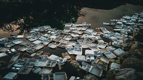 Styrofoam waste