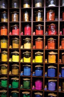 jars of pigments
