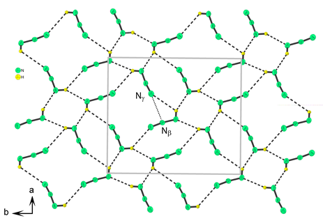 An image showing hydrazoic acid's crystal structure at 100K