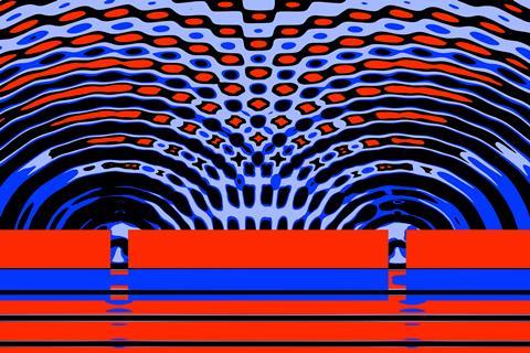 An illustration showing a double slit experiment