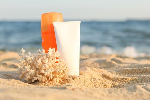 Coral and sunscreen