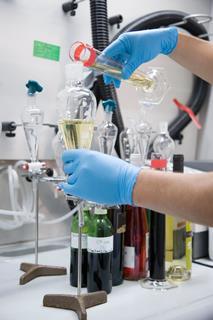 Testing for polluting agents in wine