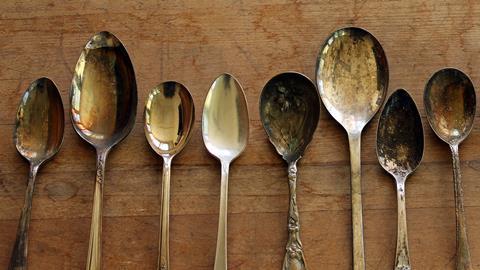 Image of tarnished silver spoons
