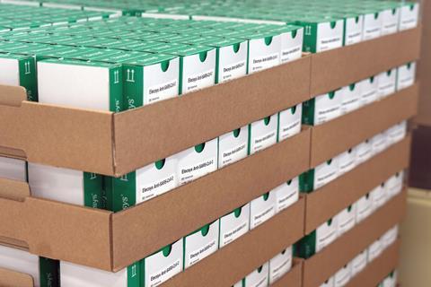 An image showing a pallet of test boxes