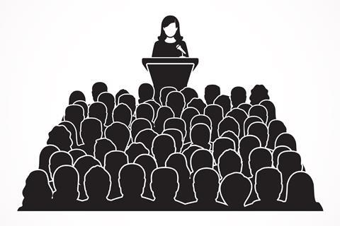 Public speaking illustration