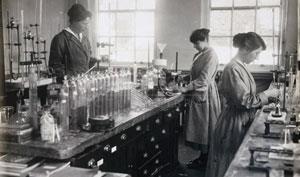 women in a lab